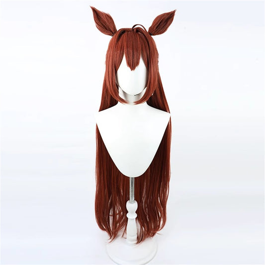 【In Stock】Game Umamusume:Pretty Derby Cosplay ダイワスカーレット Daiwa Scarlet Christmas Cosplay Wig 120cm With Ears and Tail