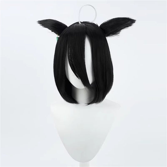 【In Stock】Game Umamusume:Pretty Derby Cosplay マンハッタンカフェ Manhattan Cafe Cosplay Wig Short Hair Style With Ears and Tail