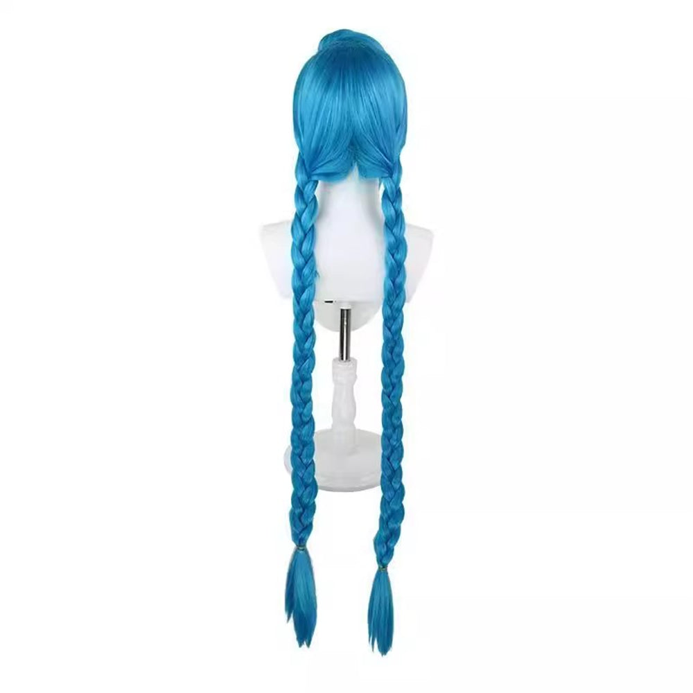 【In Stock】Game League of Legends Cosplay Jinx Cosplay Wig 130CM Long Hair