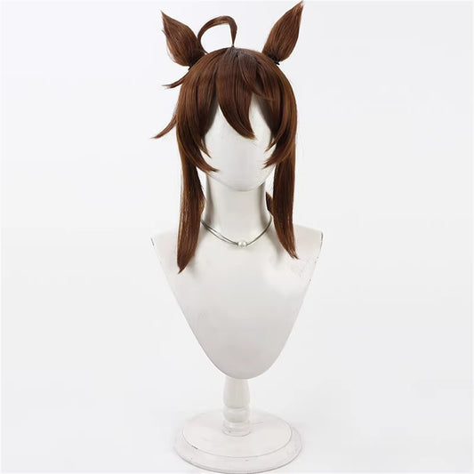 【In Stock】Game Umamusume:Pretty Derby Cosplay ナカヤマフェスタ Nakayama Festa (Christmas) Cosplay Wig With Ears and Tail