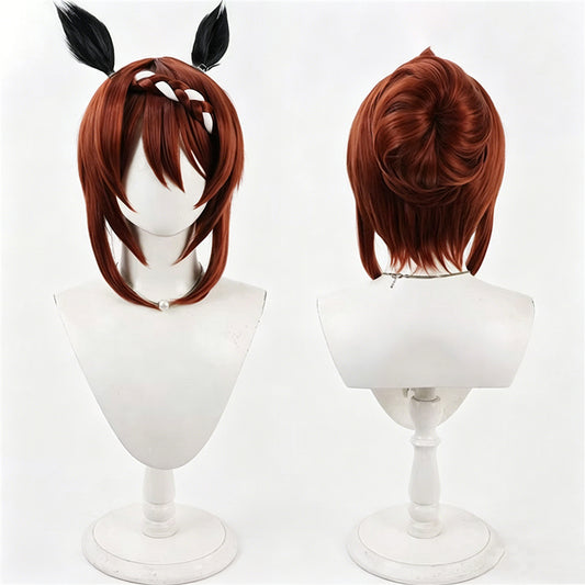 【In Stock】Game Umamusume:Pretty Derby Cosplay New Outfit スーパークリーク Super Creek Cosplay Wig With Ears and Tail