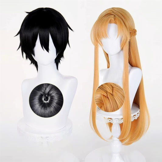 【In Stock】Anime Sword Art Online Cosplay ゆうきあすな Yuuki Asuna & Kirigaya Kazuto Cosplay Wig