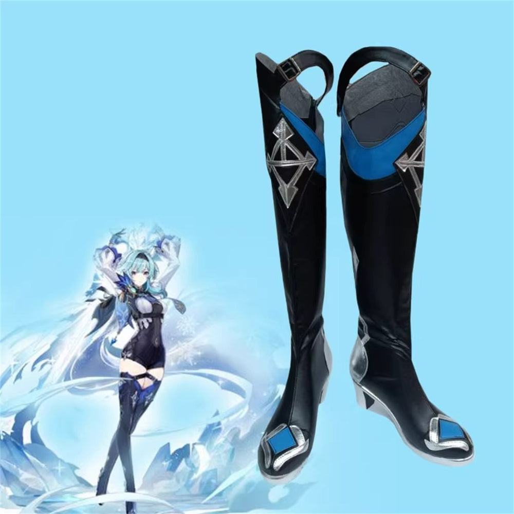 Game Genshin Impact Cosplay Eula Long Boots Cosplay Shoes