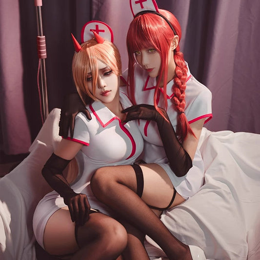 【In Stock】Anime Chainsaw Man Cosplay The Nurse Outfit Makima Cosplay Costume - Cosplay Costumes