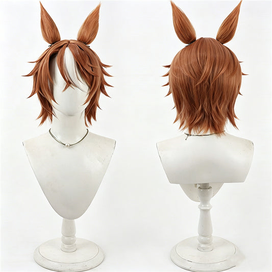 【In Stock】Game Umamusume:Pretty Derby Cosplay ディクタストライカ Dictus Striker Cosplay Wig With Ears and Tail