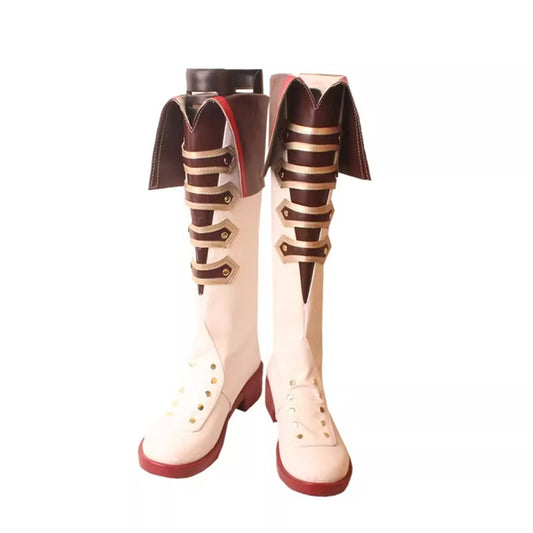 Game Genshin Impact Cosplay Tartaglia Cosplay Shoes White Long Boots