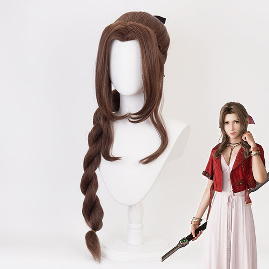 【In Stock】Game Final Fantasy VII Cosplay Aerith Gainsborough Cosplay Wig