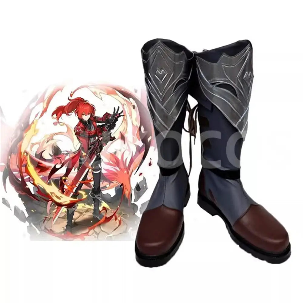 Game Genshin Impact Red Dead of Night Cosplay Shoes Diluc Cosplay Boots Shoes - Cosplay Shoes Boots
