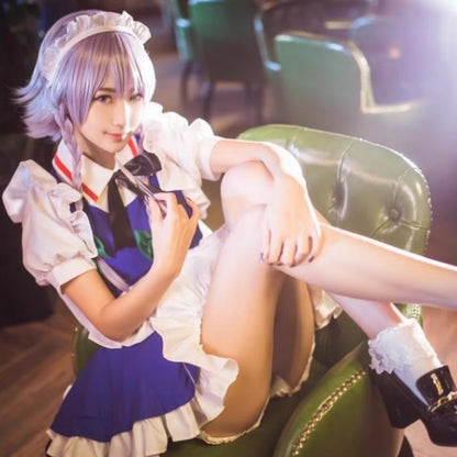 【In Stock】Game Embodiment of Scarlet Devil Cosplay Izayoi Sakuya Maid Cosplay Costume