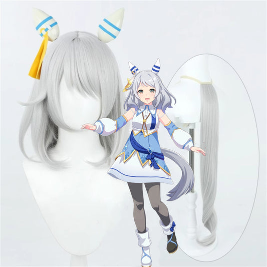 【In Stock】Game Umamusume:Pretty Derby Cosplay ヒシミラクル Hishi Miracle Cosplay Wig With Ears and Tail