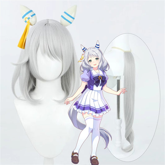 【In Stock】Game Umamusume:Pretty Derby Cosplay ヒシミラクル Hishi Miracle Cosplay Wig With Ears and Tail