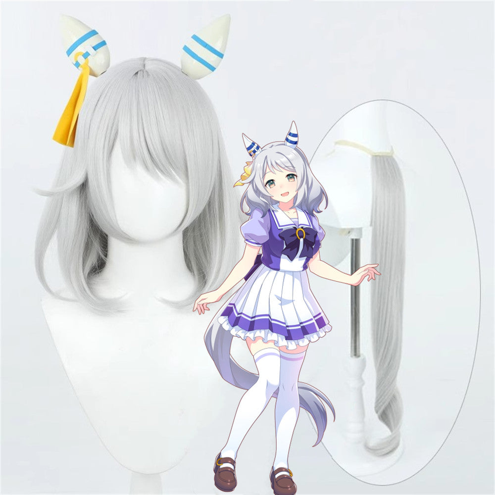 【In Stock】Game Umamusume:Pretty Derby Cosplay ヒシミラクル Hishi Miracle Cosplay Wig With Ears and Tail