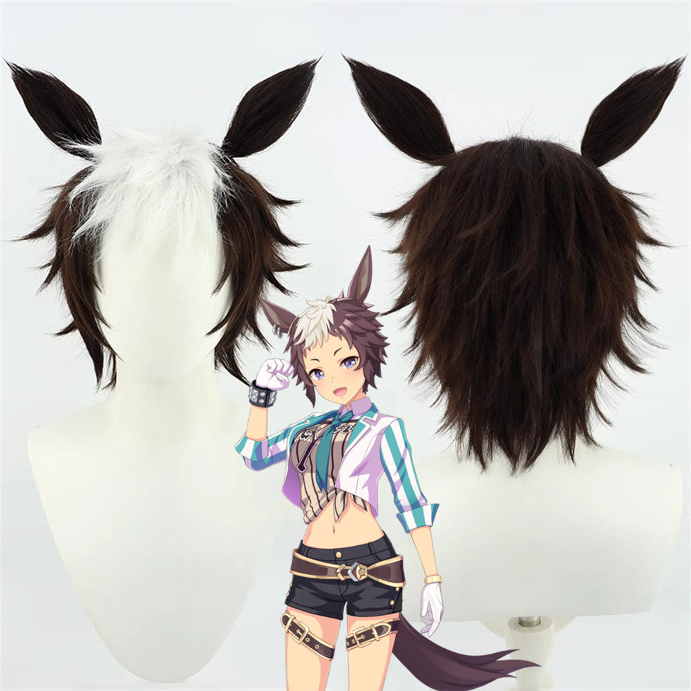 【In Stock】Game Umamusume:Pretty Derby Cosplay メジロライアン Mejiro Ryan Cosplay Wig With Ears and Tail