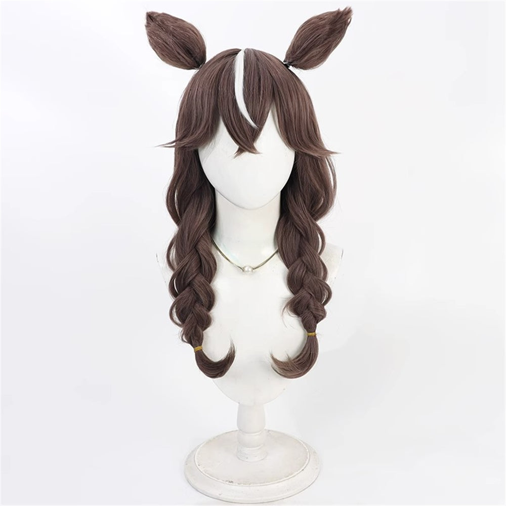 【In Stock】Game Umamusume:Pretty Derby Cosplay カレンブーケドール Curren Bouquetd'or Cosplay Wig With Ears and Tail