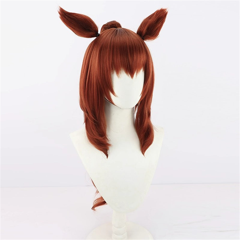 【In Stock】Game Umamusume:Pretty Derby Cosplay Maruzensky Swimwear Style マルゼンスキー Cosplay Wig With Ears and Tail