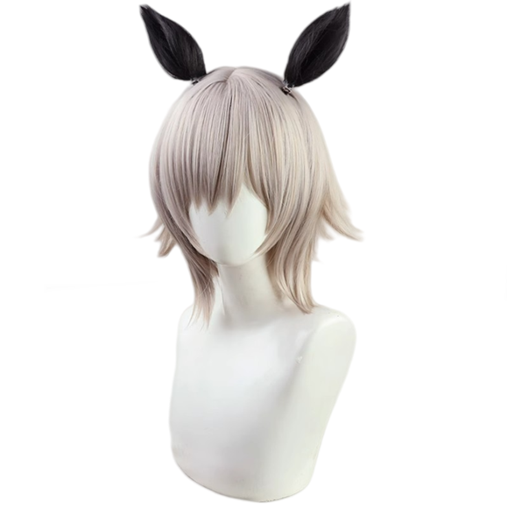 【In Stock】Game Umamusume:Pretty Derby Cosplay レンチャン Curren Chan Cosplay Wig With Ears and Tail