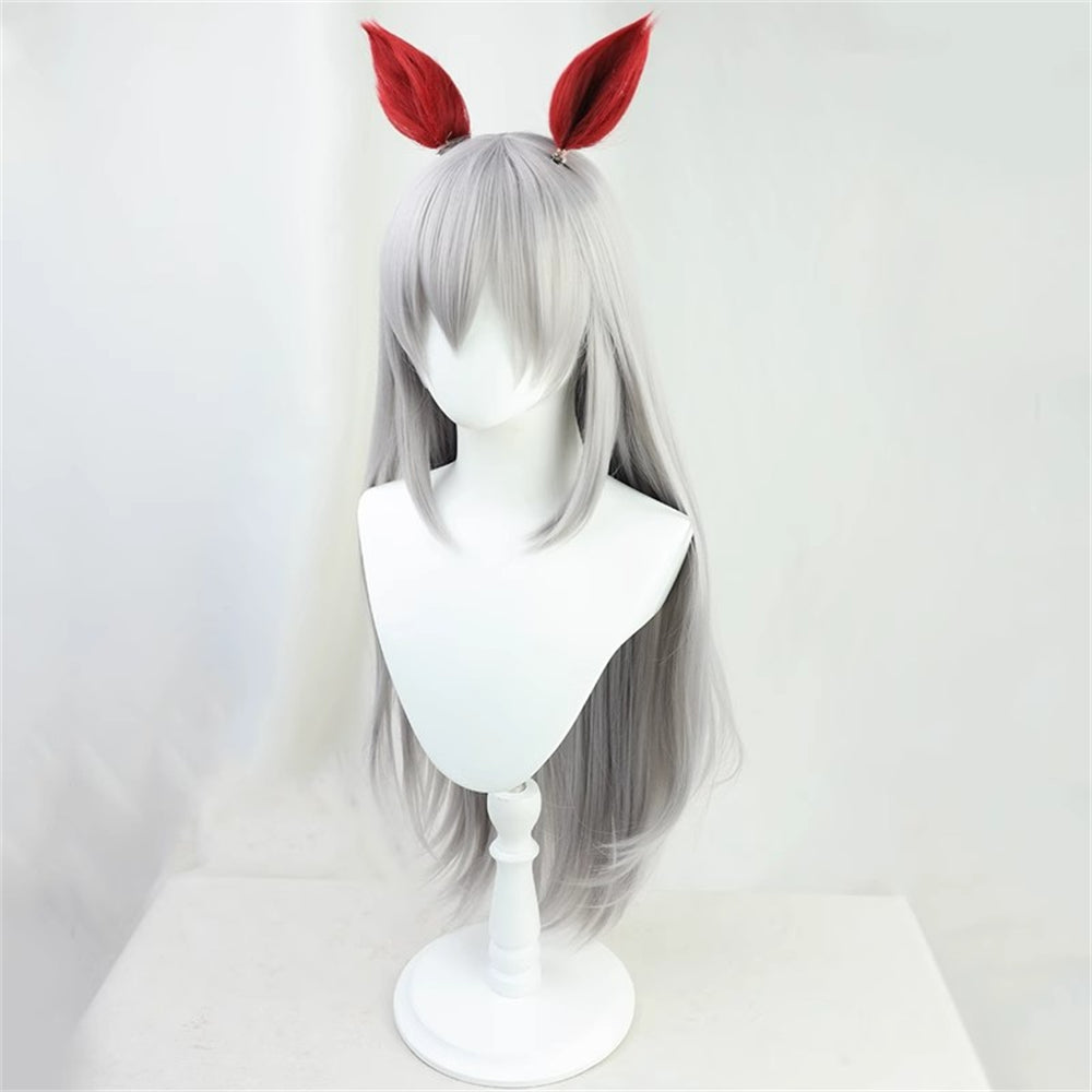 【In Stock】Game Umamusume:Pretty Derby Cosplay タマモクロス Tamamo Cross Cosplay Wig With Ears and Tail