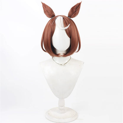 【In Stock】Game Umamusume:Pretty Derby Cosplay ツルマルツヨシ Tsurumaru Tsuyoshi Cosplay Wig With Ears and Tail