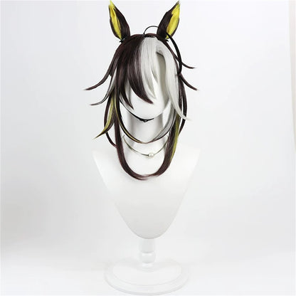 【In Stock】Game Umamusume:Pretty Derby Cosplay Dream‑Journey Snow‑White Dream Road white wedding Cosplay Wig With Ears and Tail