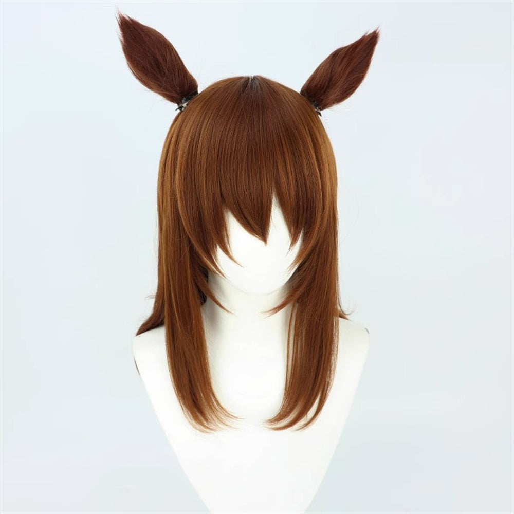 【In Stock】Game Umamusume:Pretty Derby Cosplay ナカヤマフェスタ Nakayama Festa Cosplay Wig With Ears and Tail
