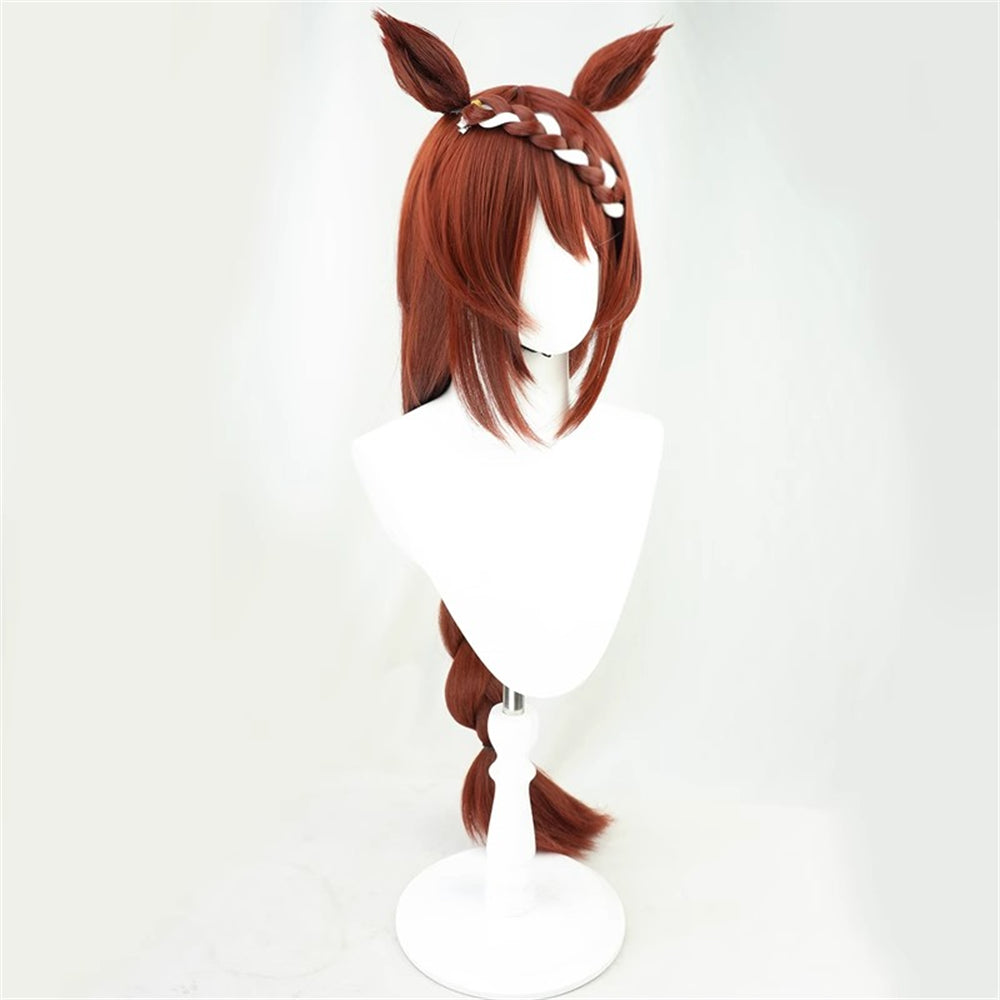【In Stock】Game Umamusume:Pretty Derby Cosplay スーパークリーク Super Creek Cosplay Wig With Ears and Tail