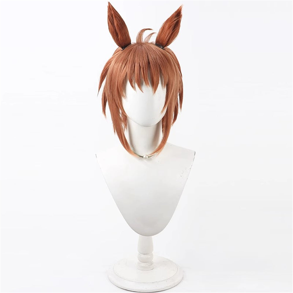 【In Stock】Game Umamusume:Pretty Derby Cosplay ビコーペガサス Biko Pegasus Cosplay Wig With Ears and Tail