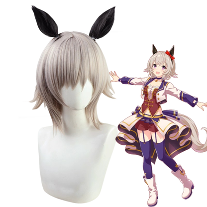 【In Stock】Game Umamusume:Pretty Derby Cosplay レンチャン Curren Chan Cosplay Wig With Ears and Tail
