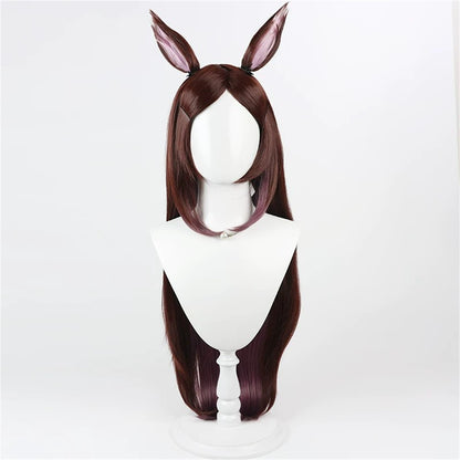 【In Stock】Game Umamusume:Pretty Derby Cosplay Sakura Bakushin O Cosplay Wig With Ears and Tail