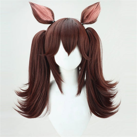 【In Stock】Game Umamusume:Pretty Derby Cosplay ヒシアケボノ Hishi Akebono Cosplay Wig With Ears and Tail
