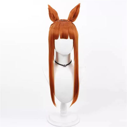 【In Stock】Game Umamusume:Pretty Derby Cosplay サイレンススズカ Silence Suzuka Swimwear Style Cosplay Wig With Ears and Tail