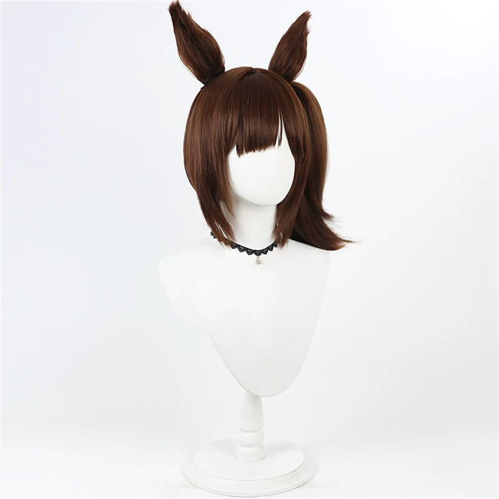 【In Stock】Game Umamusume:Pretty Derby Cosplay Ines Fujin Cosplay Wig With Ears and Tail