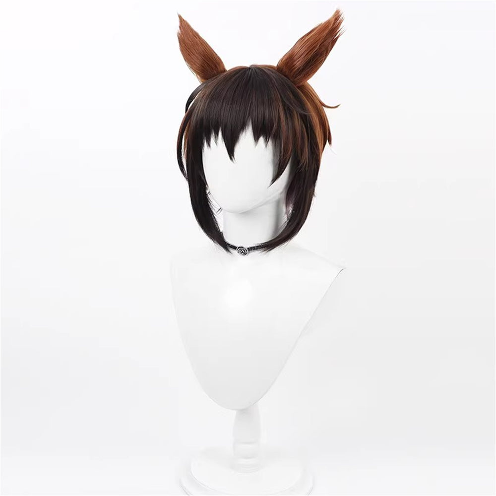 【In Stock】Game Umamusume:Pretty Derby Cosplay バイアリーターク Byerley Turk Cosplay Wig With Ears and Tail