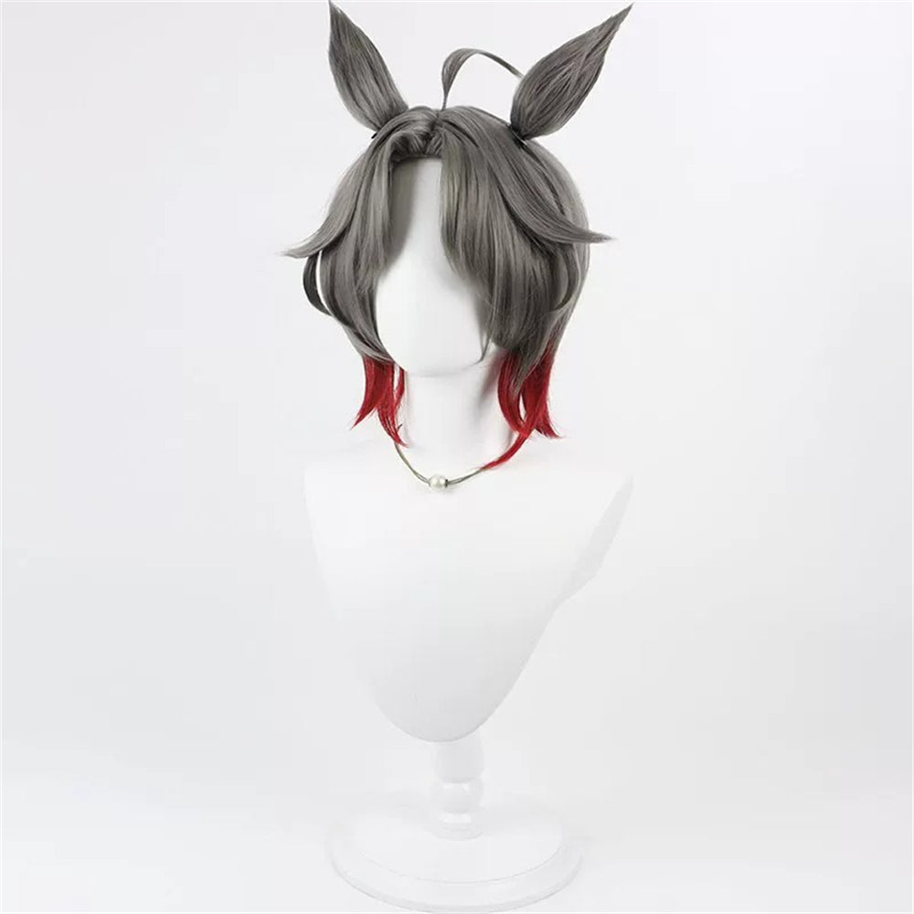 【In Stock】Game Umamusume:Pretty Derby Cosplay Rose Kingdom Cosplay Wig With Ears and Tail