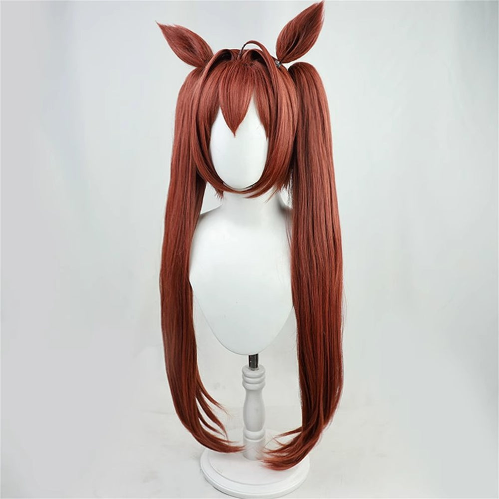 【In Stock】Game Umamusume:Pretty Derby Cosplay ダイワスカーレット Daiwa Scarlet Cosplay Wig With Ears and Tail