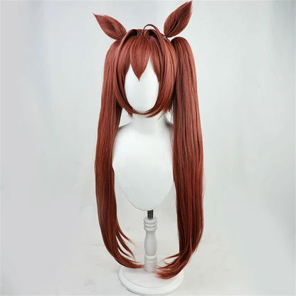 【In Stock】Game Umamusume:Pretty Derby Cosplay ダイワスカーレット Daiwa Scarlet Cosplay Wig With Ears and Tail