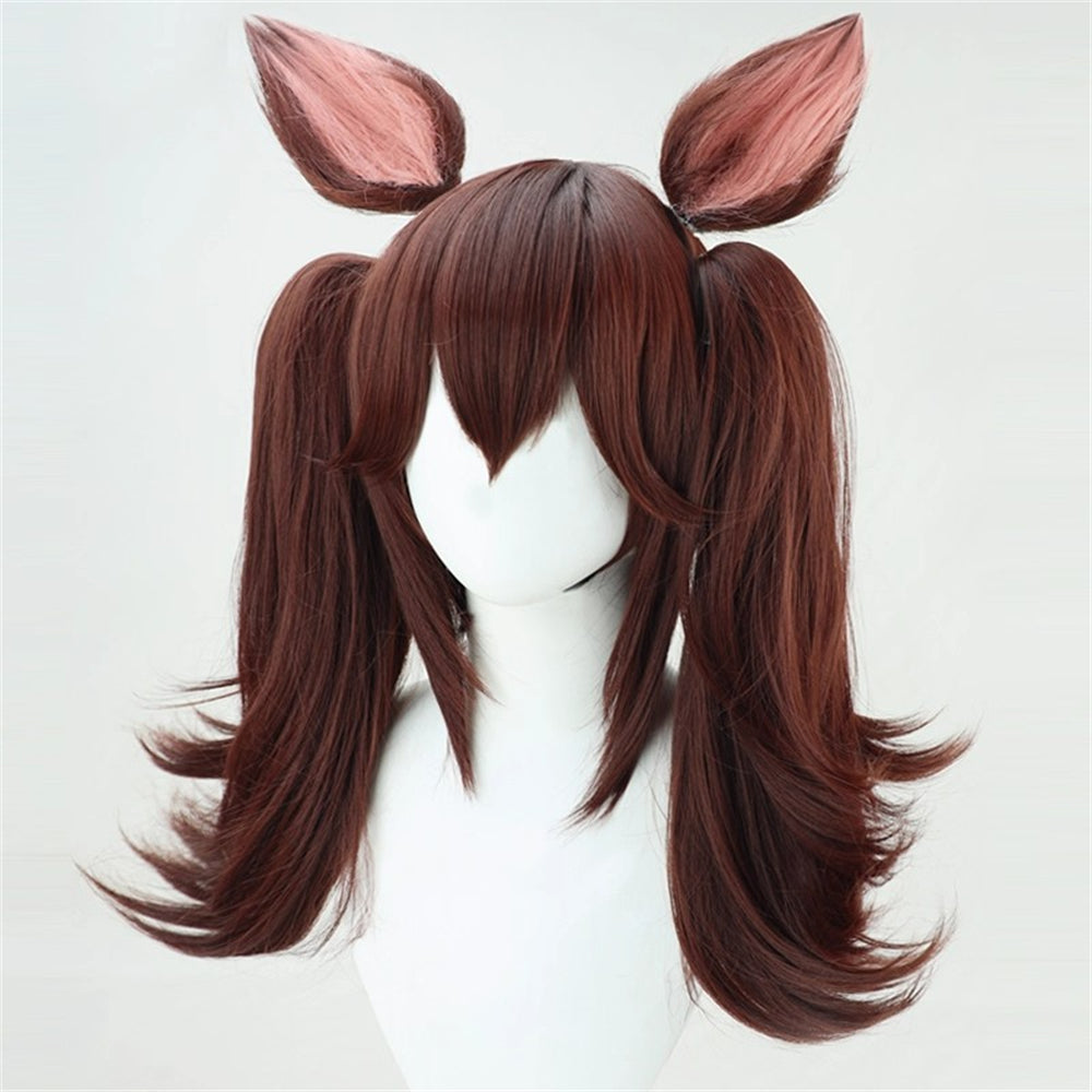 【In Stock】Game Umamusume:Pretty Derby Cosplay ヒシアケボノ Hishi Akebono Cosplay Wig With Ears and Tail
