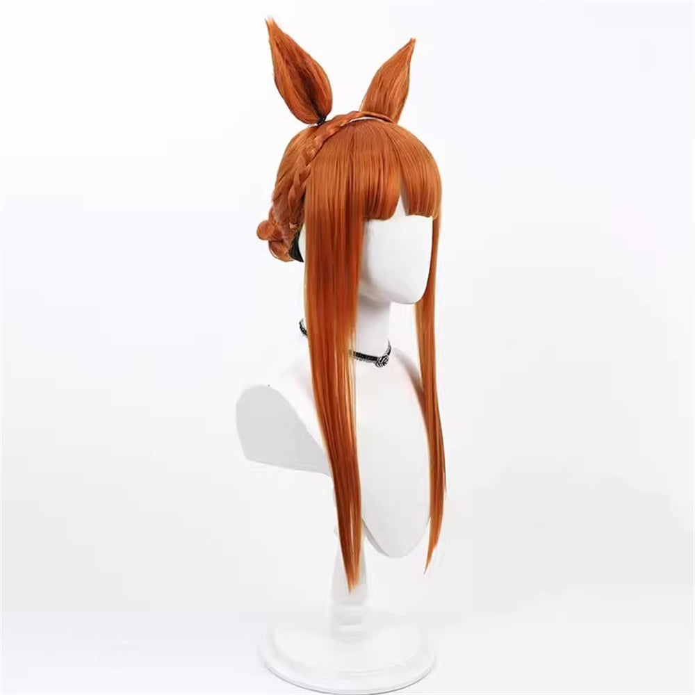 【In Stock】Game Umamusume:Pretty Derby Cosplay サイレンススズカ Silence Suzuka Swimwear Style Cosplay Wig With Ears and Tail