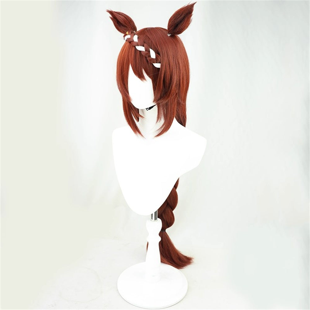 【In Stock】Game Umamusume:Pretty Derby Cosplay スーパークリーク Super Creek Cosplay Wig With Ears and Tail