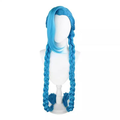【In Stock】Game League of Legends Cosplay Jinx Cosplay Wig 130CM Long Hair