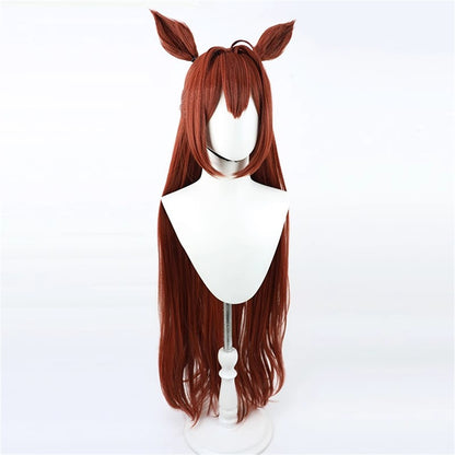 【In Stock】Game Umamusume:Pretty Derby Cosplay ダイワスカーレット Daiwa Scarlet Christmas Cosplay Wig 120cm With Ears and Tail