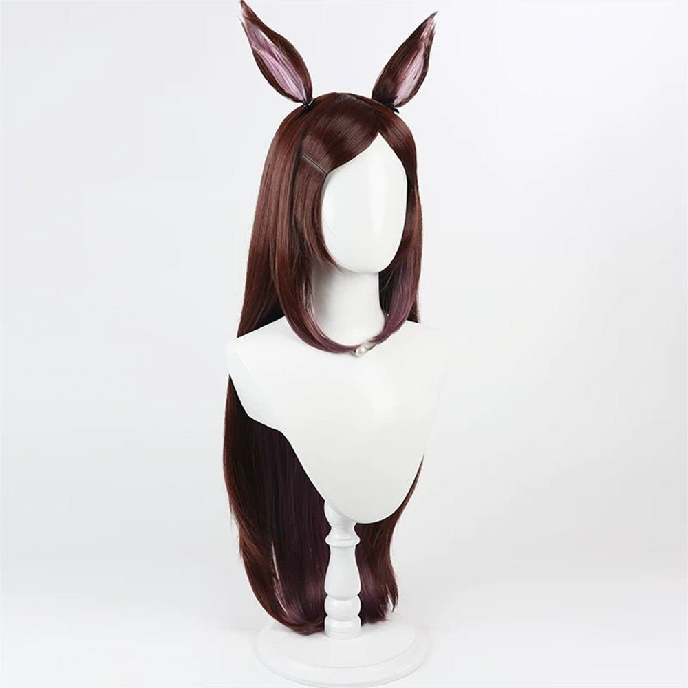 【In Stock】Game Umamusume:Pretty Derby Cosplay Sakura Bakushin O Cosplay Wig With Ears and Tail
