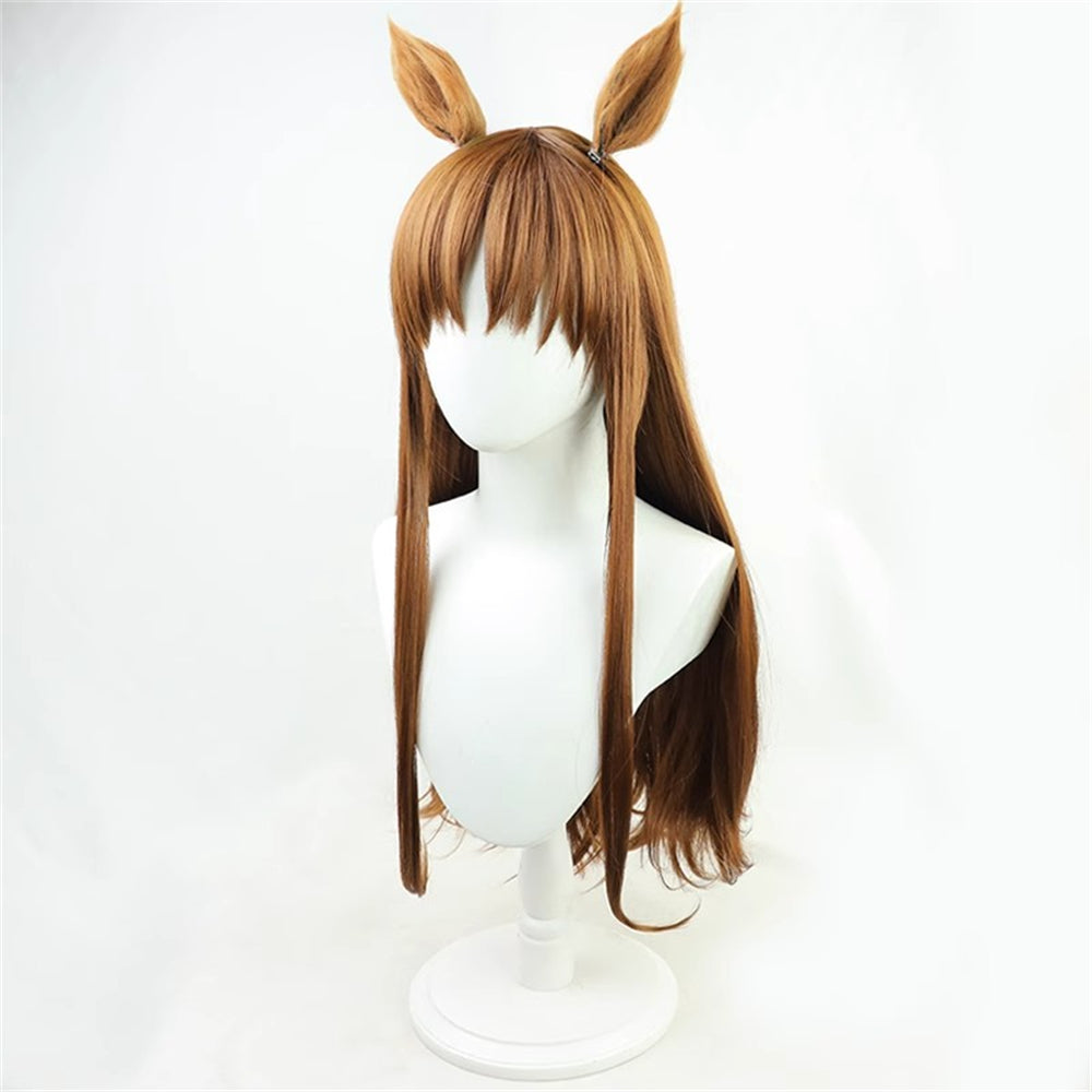 【In Stock】Game Umamusume:Pretty Derby Cosplay グラスワンダー Grass Wonder Cosplay Wig With Ears and Tail
