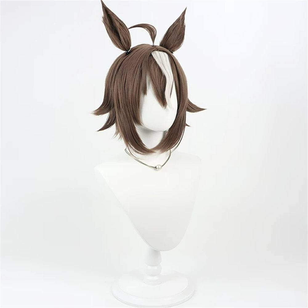 【In Stock】Game Umamusume:Pretty Derby Cosplay ルーラーシップ Rulership Cosplay Wig With Ears and Tail
