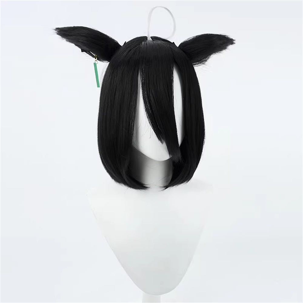 【In Stock】Game Umamusume:Pretty Derby Cosplay マンハッタンカフェ Manhattan Cafe Cosplay Wig Short Hair Style With Ears and Tail