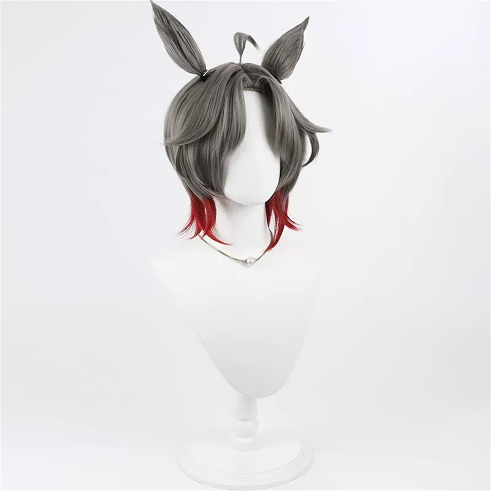 【In Stock】Game Umamusume:Pretty Derby Cosplay Rose Kingdom Cosplay Wig With Ears and Tail