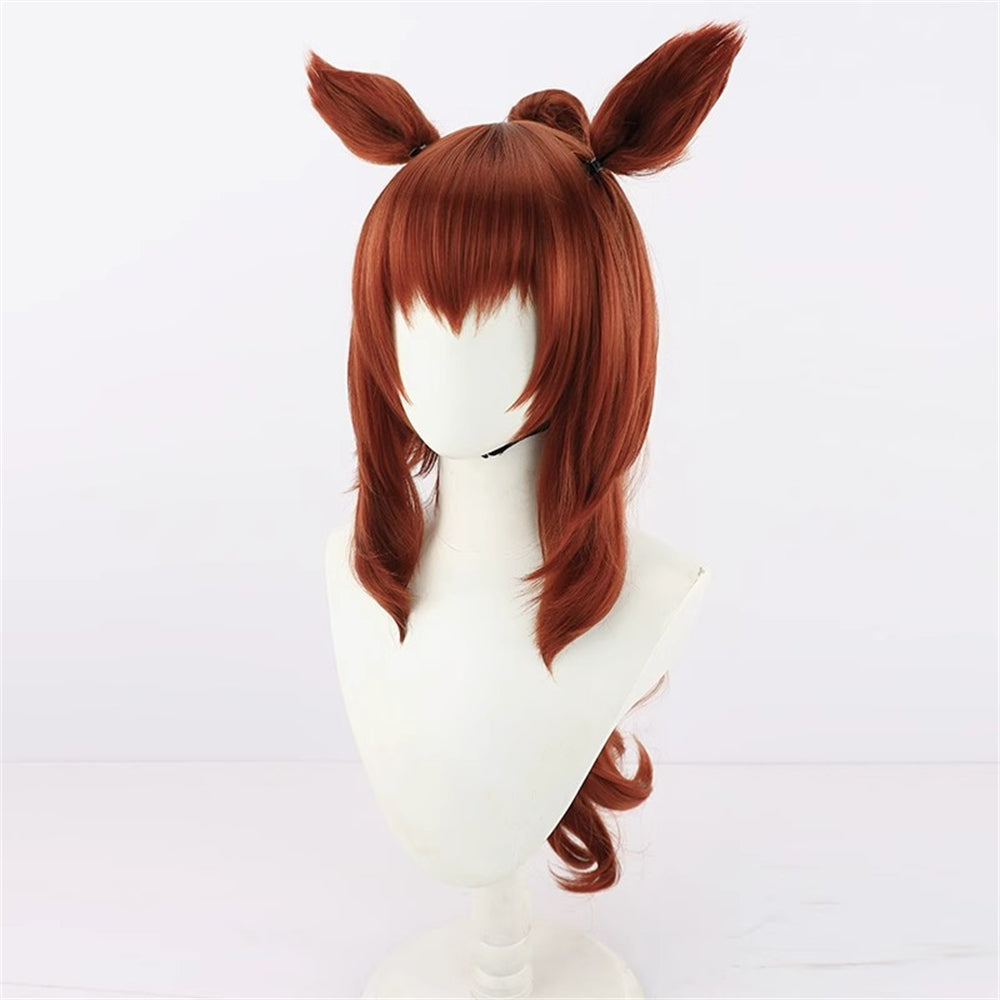【In Stock】Game Umamusume:Pretty Derby Cosplay Maruzensky Swimwear Style マルゼンスキー Cosplay Wig With Ears and Tail