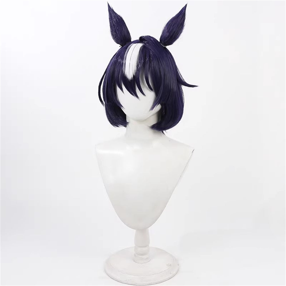 【In Stock】Game Umamusume:Pretty Derby Cosplay Wedding Bajia Crown Ceremony ヴィルシーナ Verxina Cosplay Wig With Ears and Tail