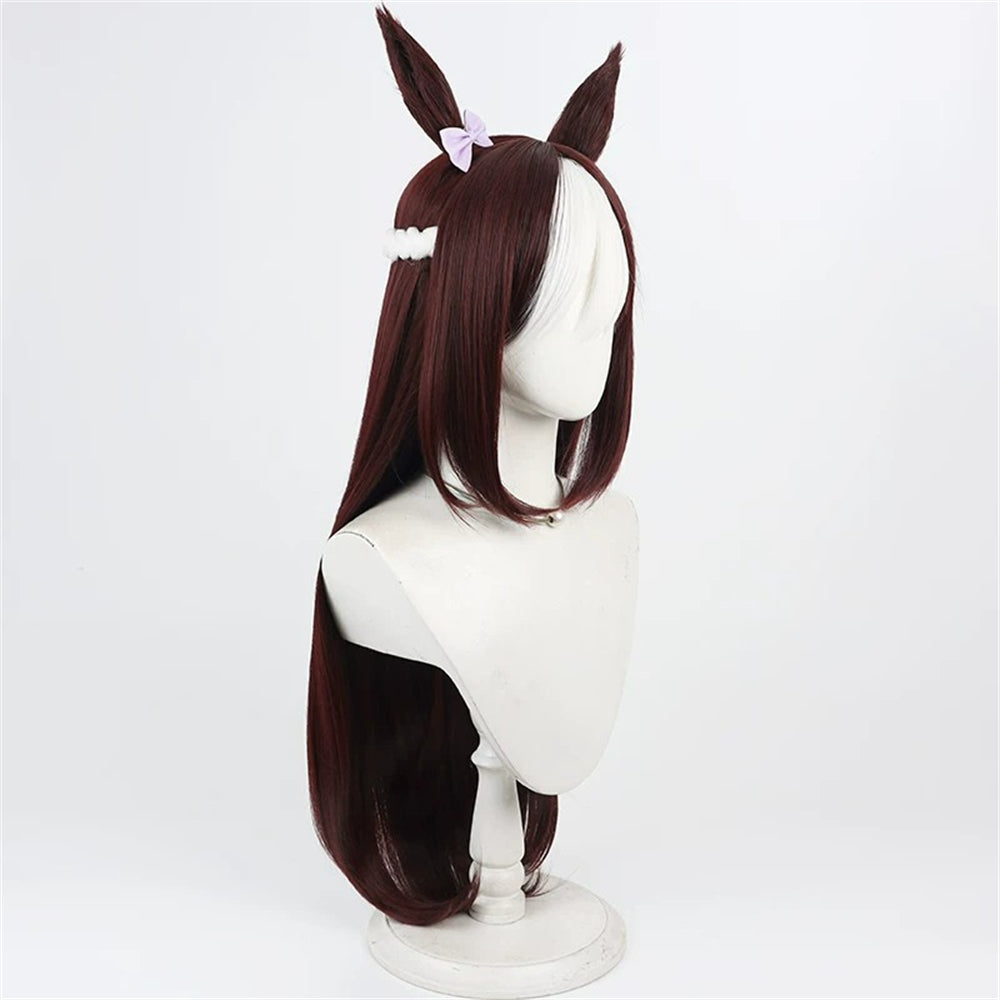【In Stock】Game Umamusume:Pretty Derby Cosplay スペシャルウィーク Special Week Cosplay Wig Long Hair With Ears and Tail