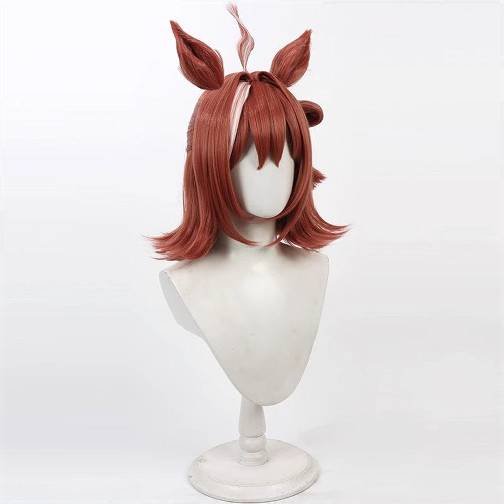 【In Stock】Game Umamusume:Pretty Derby Cosplay ラインクラフト Rhein Kraft Cosplay Wig With Ears and Tail