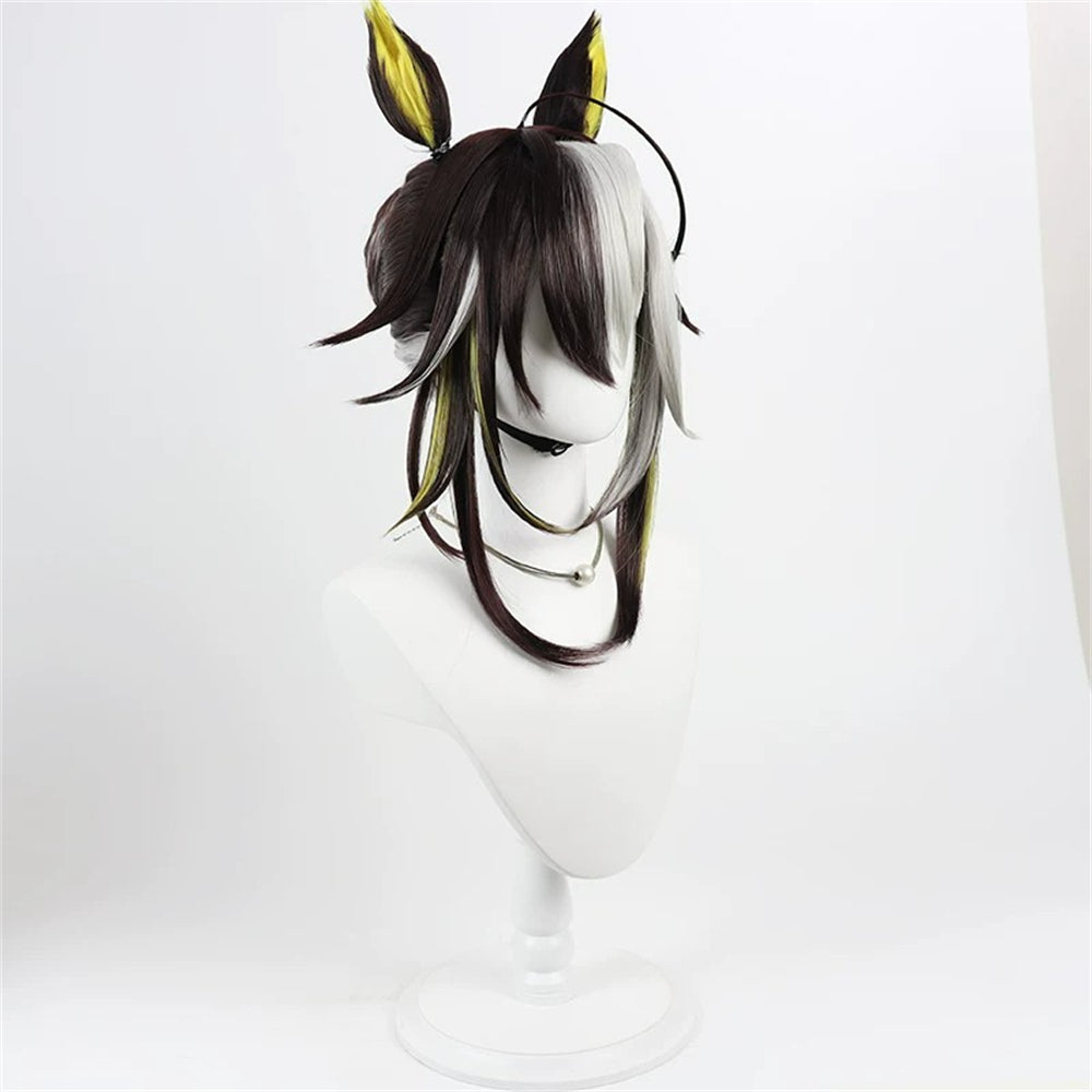 【In Stock】Game Umamusume:Pretty Derby Cosplay Dream‑Journey Snow‑White Dream Road white wedding Cosplay Wig With Ears and Tail